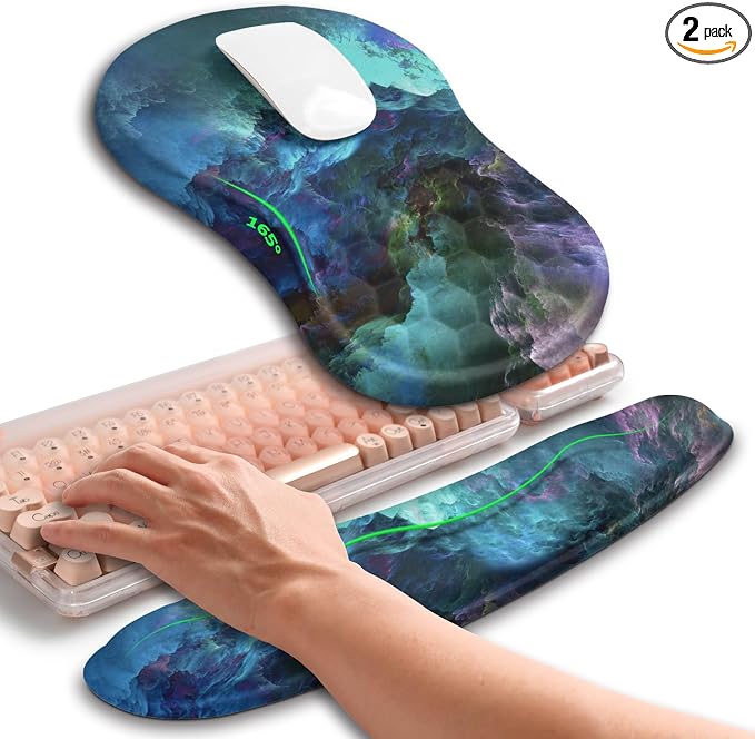 Hokafenle 2in1 Combination, Wave Keyboard Wrist Rest and Ergonomic Curvature by Hokafenle