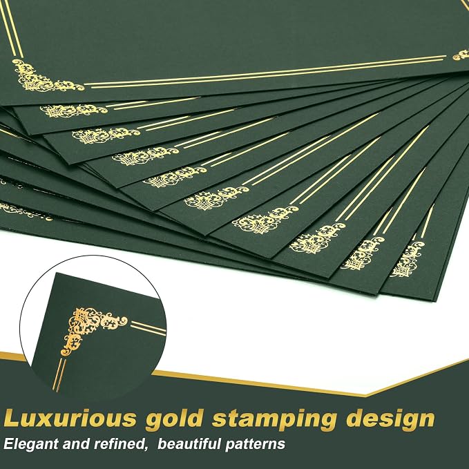 Fainne 120 Pack Certificate Holders Bulk, Diploma Covers Gold Foil Border - Image 3
