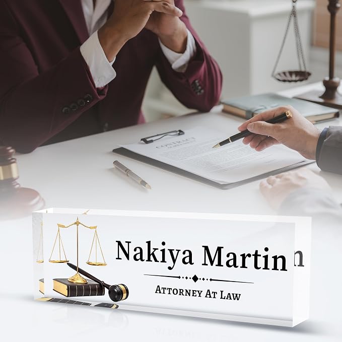 Desk Name Plate Personalized, Lawyer Name Plate - Image 2