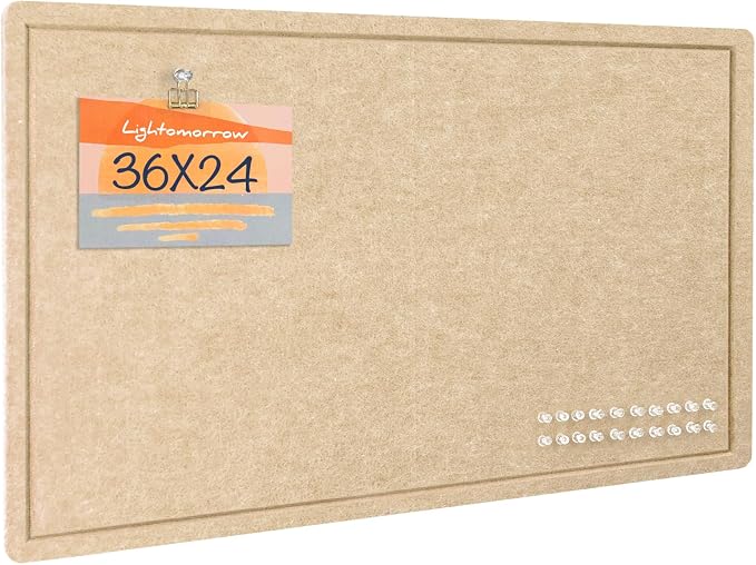 Bulletin Board, 36 x 24 inches Felt Board by Lightomorrow