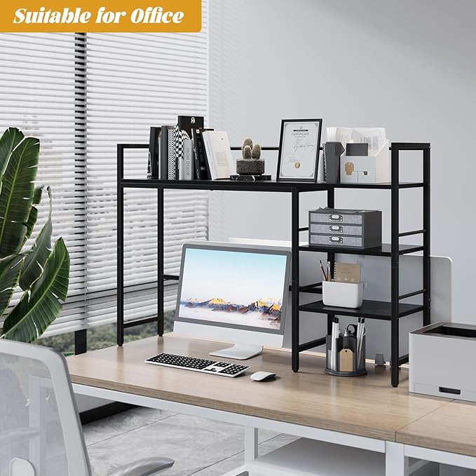 HavenlyYouth Desk Shelf, 45.4 Inch Wood Desk Organizer Shelf - Image 4
