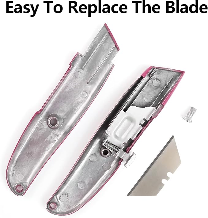 DIYSELF 2Pack Utility Knife Box Cutter Retractable Blade Heavy Duty, Box Cutters - Image 6