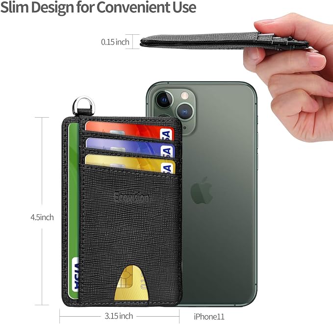 Slim Minimalist Front Pocket Wallet, RFID Blocking Credit Card Holder Wallet - Image 7