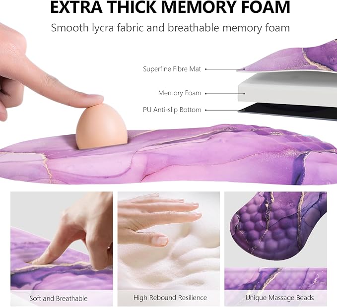 Mouse Pad Wrist Support, Laokiiy 2 in1 Keyboard Wrist Rest+ Ergonomic Mouse Pad - Image 3