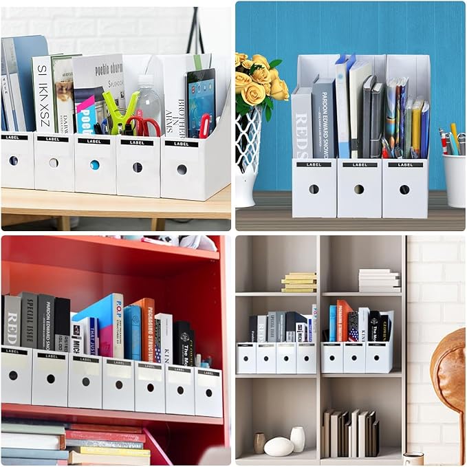 24 Pcs Cardboard Magazine File Holders Organizer Box Magazine Holder Sturdy - Image 6