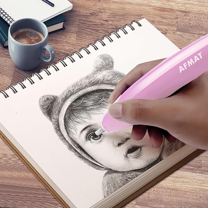 AFMAT Electric Eraser, with 140 Eraser Refills, Rechargeable Pencil Erasers - Image 7