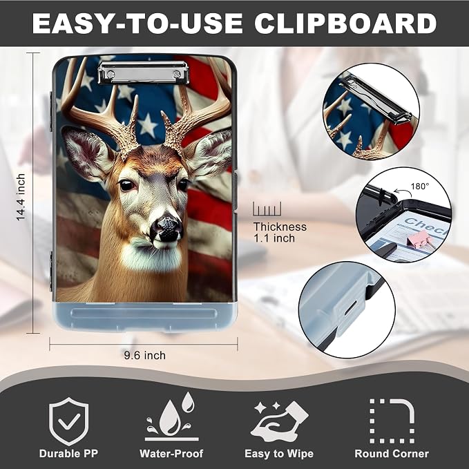 Clipboard with Storage, Heavy Duty Plastic Storage Clipboard with Low Profile - Image 3