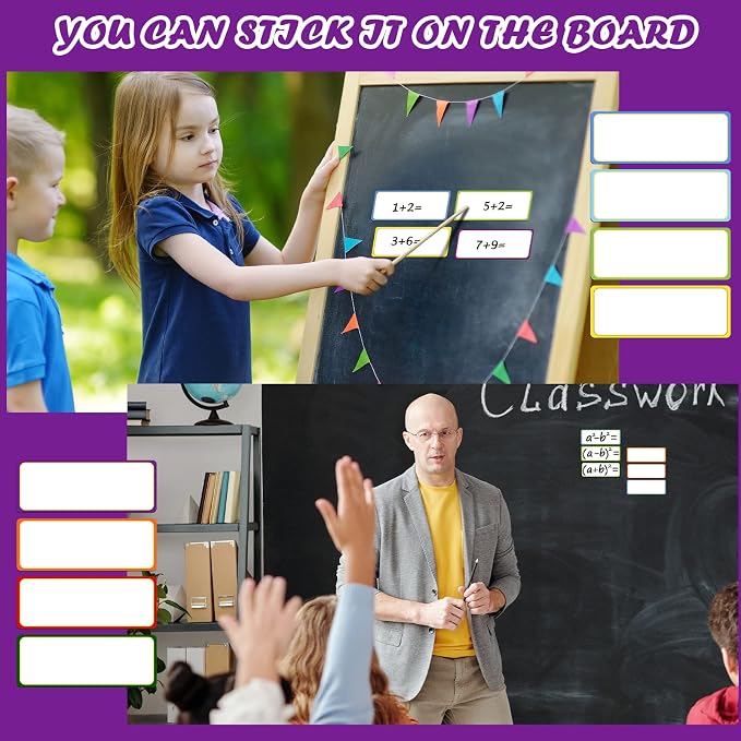 Yexiya 480 Pcs Magnetic Dry Erase Labels, Reusable Blank Strips - Image 5