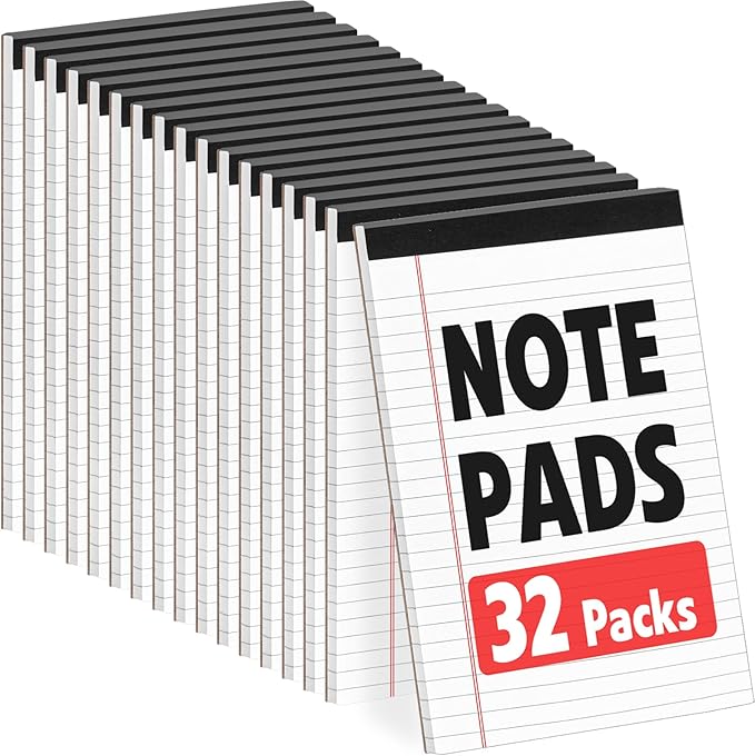 YesBes 32 Pack Note Pads Bulk, Small Legal Pads 5" x 8" Narrow Ruled Lined by YesBes