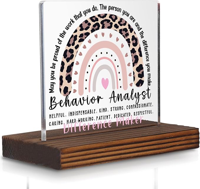 Behavior Analyst Gift Desk Sign, Thank You Plaque by Pariveca