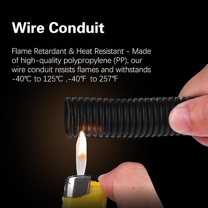 Split Wire Loom Tubing, 25FT 1/2Inch Heat Resistance Wire Protector | Cable - Image 3