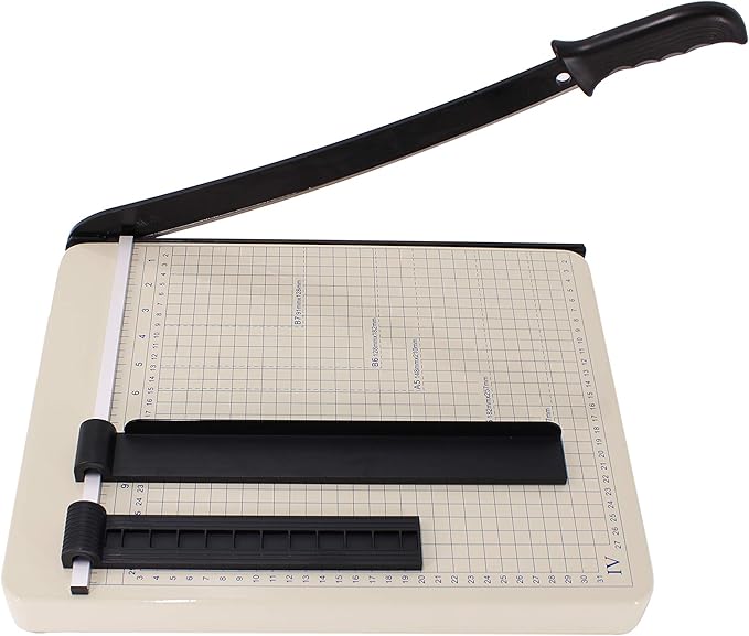 TEXALAN(R) Paper Cutter 12" x 10" Metal Base Trimmer Scrap Booking Guillotine Blade-DeskLoop Office