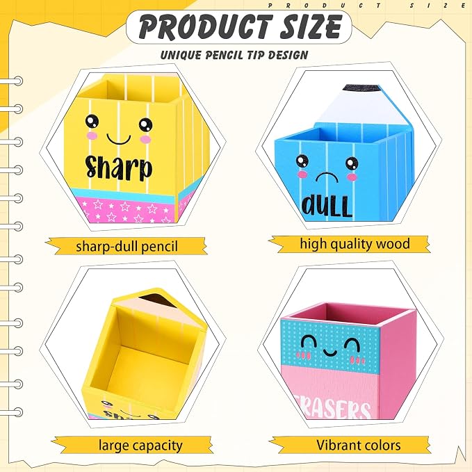 Gilprop 3 Pcs Sharp and Dull Pencil Holder - Image 3