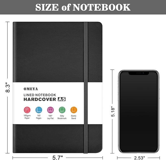 OMEYA 8 Pack Lined Journal Notebooks - Image 6