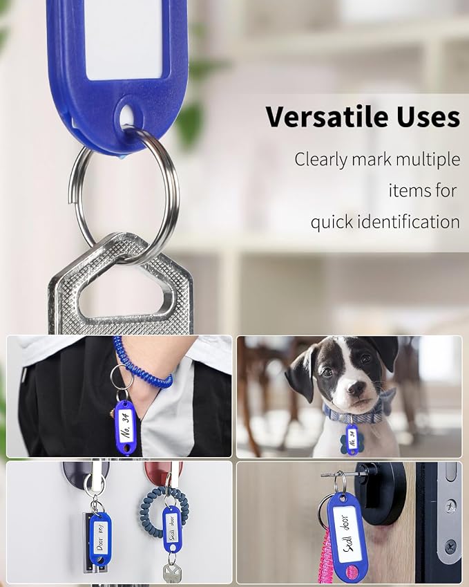 Uniclife 40 Pieces Key Tags 2 Inch Soft Plastic Key Chain Tags - Image 3