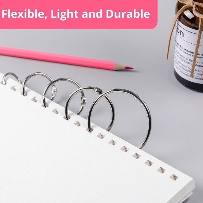 Mr. Pen- Loose Leaf Binder Book Rings, 5 Assorted Sizes, 36 Pack, Metal Binder - Image 4