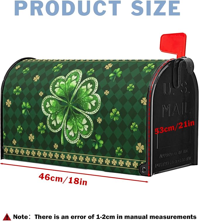 St Patricks Day Mailbox Covers Magnetic Standard Size 21 x18 Inch St. Patrick's - Image 3