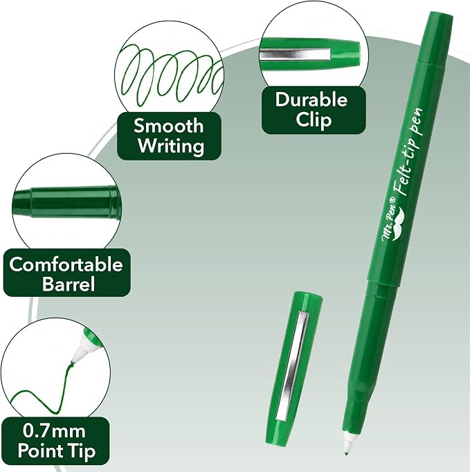 Mr. Pen- Felt Tip Pens, 36 Pack, 0.7 mm, Fast Dry | No Smear, Planner Markers - Image 3