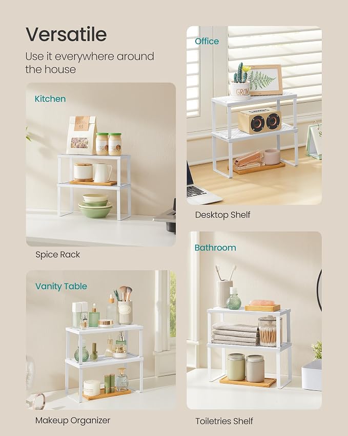 SONGMICS Spice Racks, Countertop Organizers, Shelf Risers, Expandable - Image 5