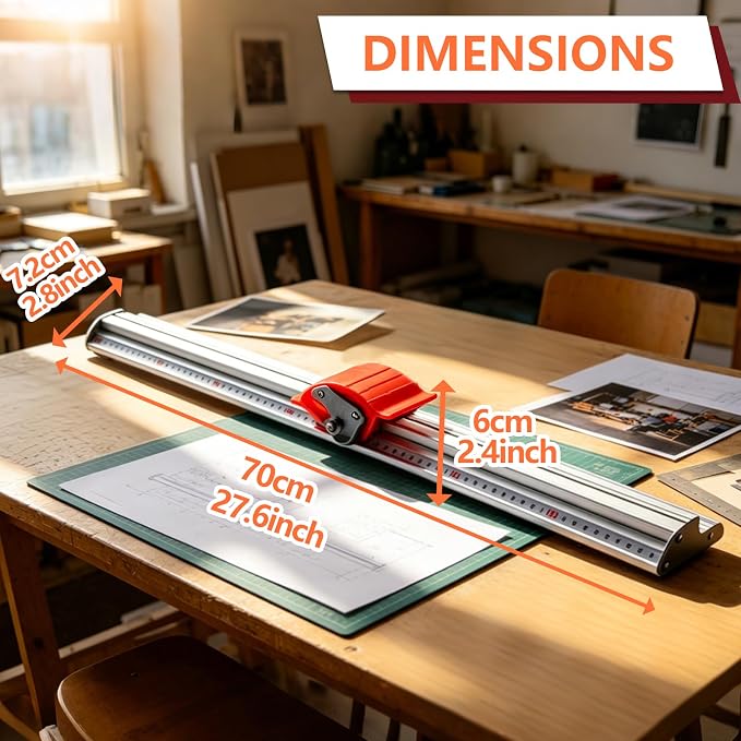 27.5" Manual Sliding Paper Cutter Heavy Duty Trimmer - Image 4