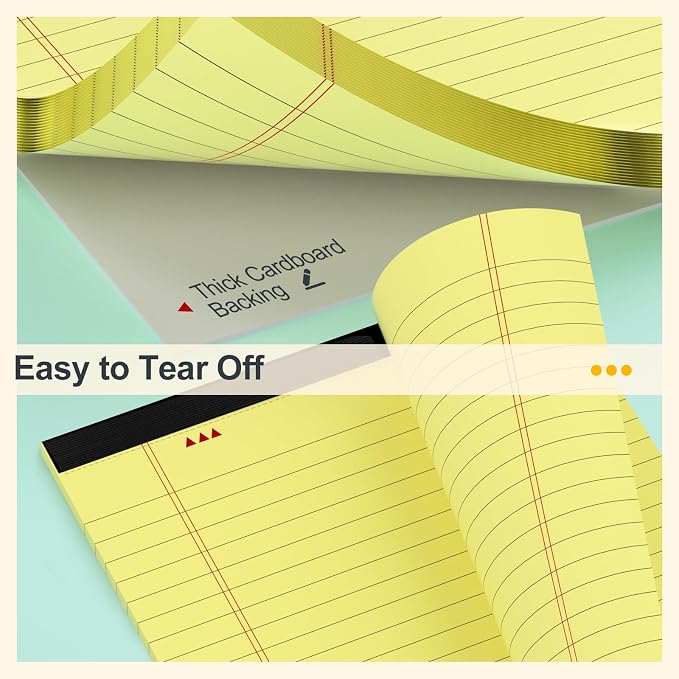 8 Pack Yellow Legal Pads 5x8 Small Note Pads 240 Sheets Perforated Yellow Pads - Image 5
