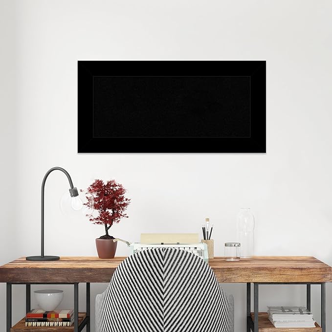 Amanti Art Black Cork Board for Wall, 17x35 Vision Board with Black Wood Frame, Medium Corkboard Office Decor for Home Organization, Casual Corkboard Pinboard to Display Items for Home Organization-DeskLoop Office