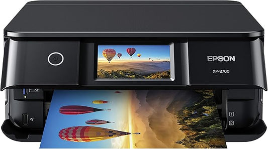 Epson Expression Photo XP-8700 Wireless All-in-One Printer with Built-in Scanner and Copier and 4.3" Color Touchscreen, Black-DeskLoop Office