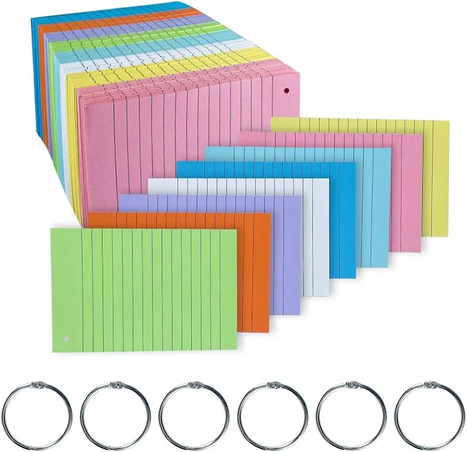 TFLFL Index Cards 4x6 Inch, Thin Note Cards Paper, Study Card Memo Scratch Pad by TFLFL
