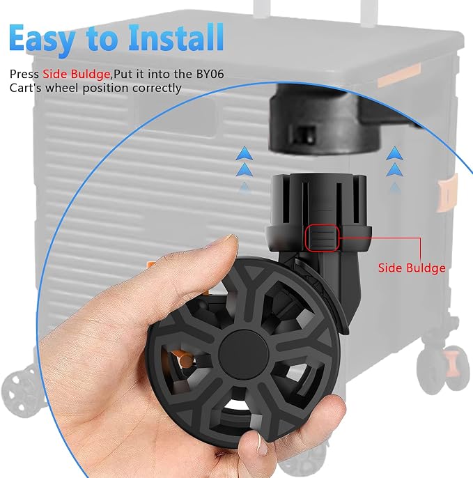 FELICON SELORSS Heavy Duty Rotation Swivel Wheels-Black-2PCS | 360°Rotate Wheel - Image 4