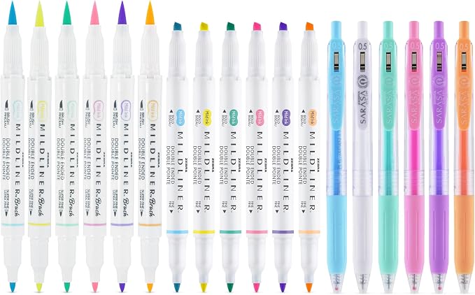 Zebra Pen Journaling and Lettering Set, Includes 6 Mildliner Highlighters - Image 2