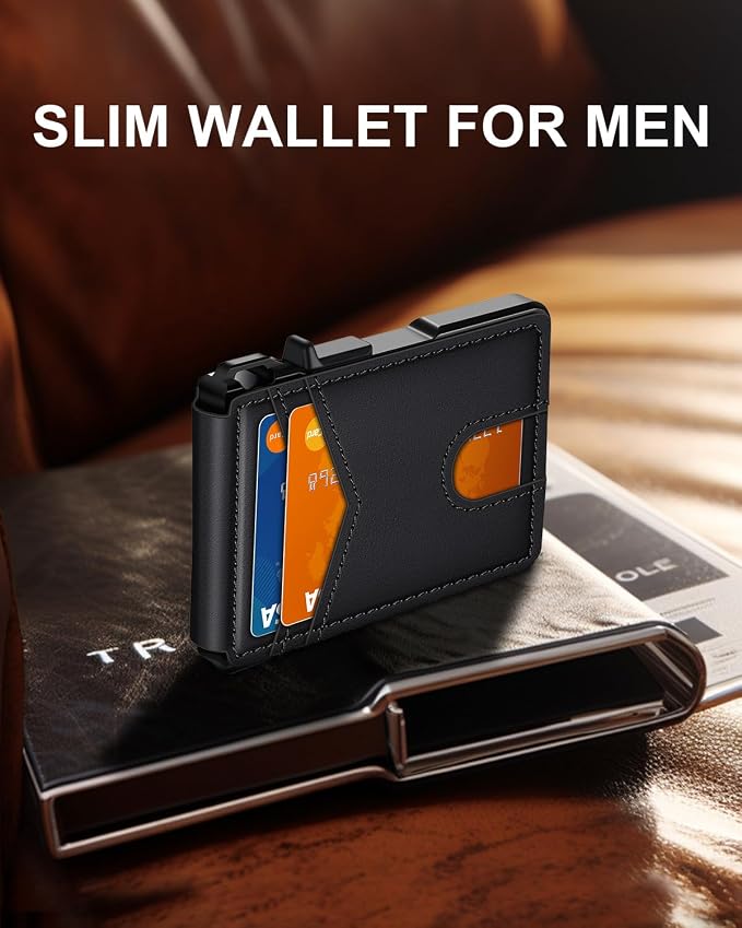 ZALVEX Wallet for Men, Mens Minimalist Wallet 9-13 Cards, Slim Compact Wallet - Image 2