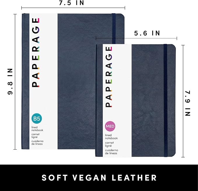 PAPERAGE Softcover Lined Journal Notebook, 176 Pages, Large B5 College Ruled - Image 2