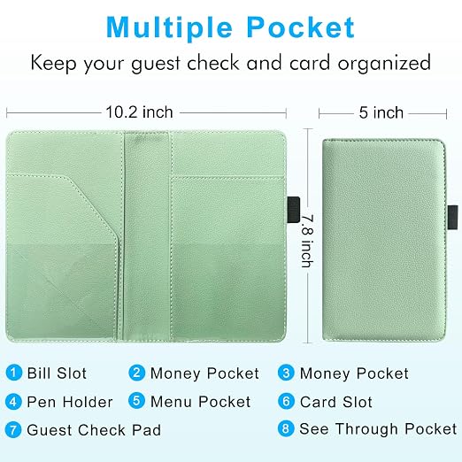 ACdream Server Books for Waitress, Guest Book Note Pad, Cute Pocket Leather - Image 3