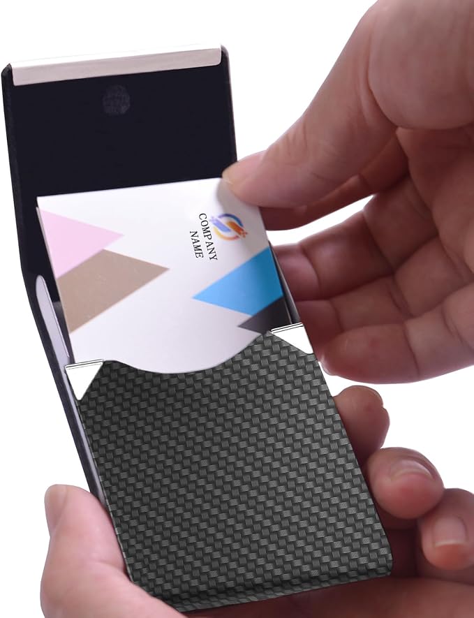 Business Card Holder with Ultra Slim Design, Business Card Case with Premium PU - Image 2