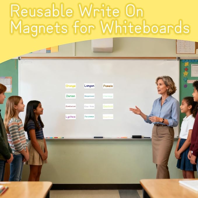 Dry Erase Magnets Blank Lables, 30 Pack Reusable Magnetic Labels - Image 5