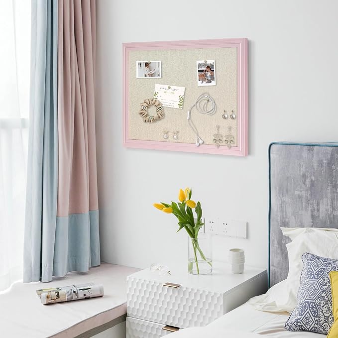 Large Pink Wood Framed Cork Board - Image 8