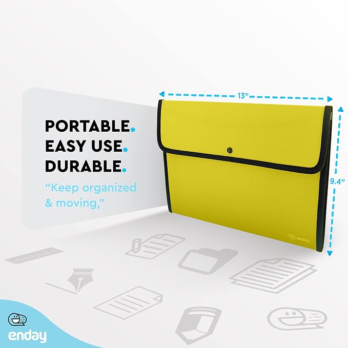 Square Flap Document Holder Green, Expanding File Folder, A4 Letter Size - Image 5