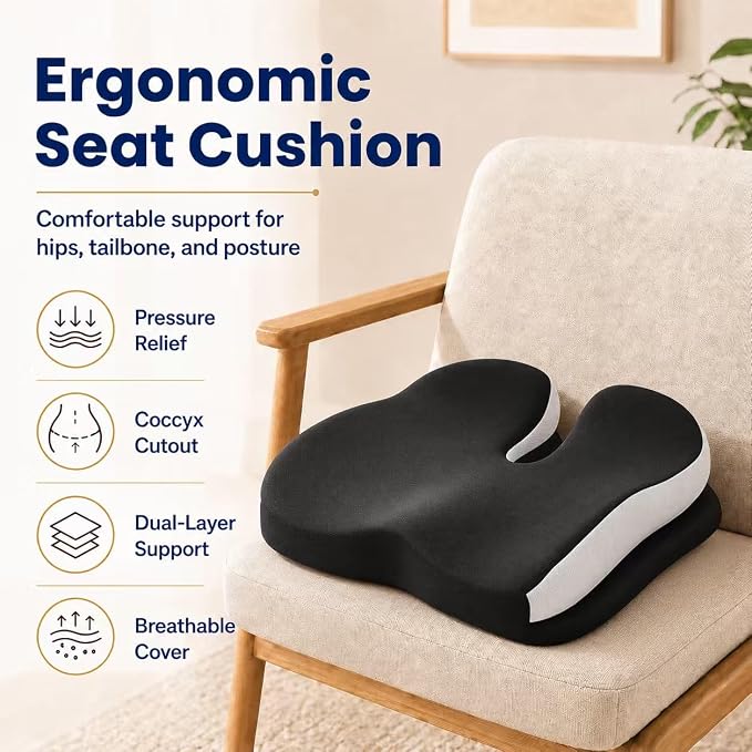 Seat Cushions for Office Chairs Wheelchair Cushion for Long Sitting Back - Image 2