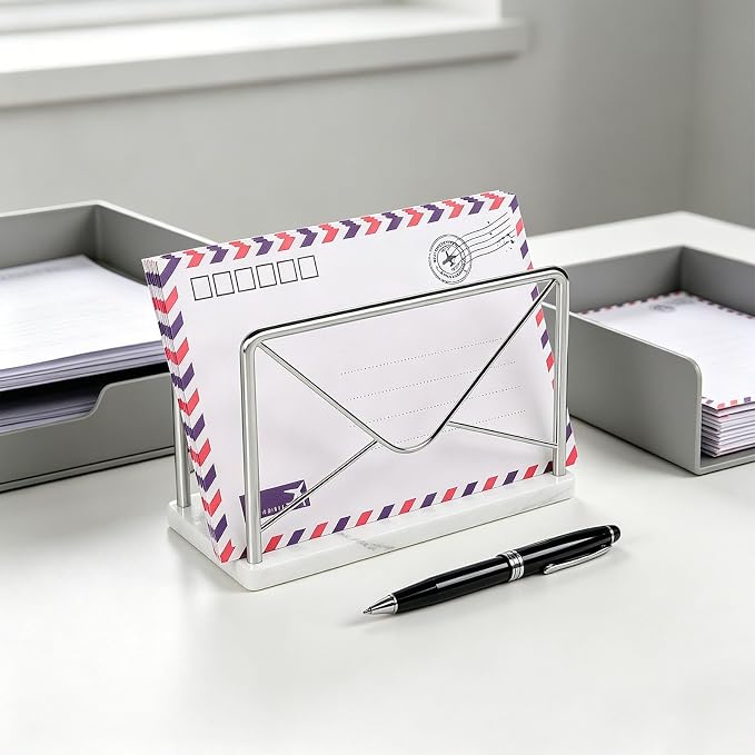 Modern Mail Holder for Home Office, Metal Letter Organizer Sorter for Desk - Image 5