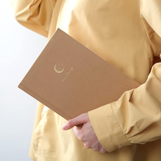 CAGIE Journal for Women Fabric Journal Notebook with 256 Pages 120 GSM Journals for Writing with Gift Box, 5.7x8.3 In, Brown-DeskLoop Office