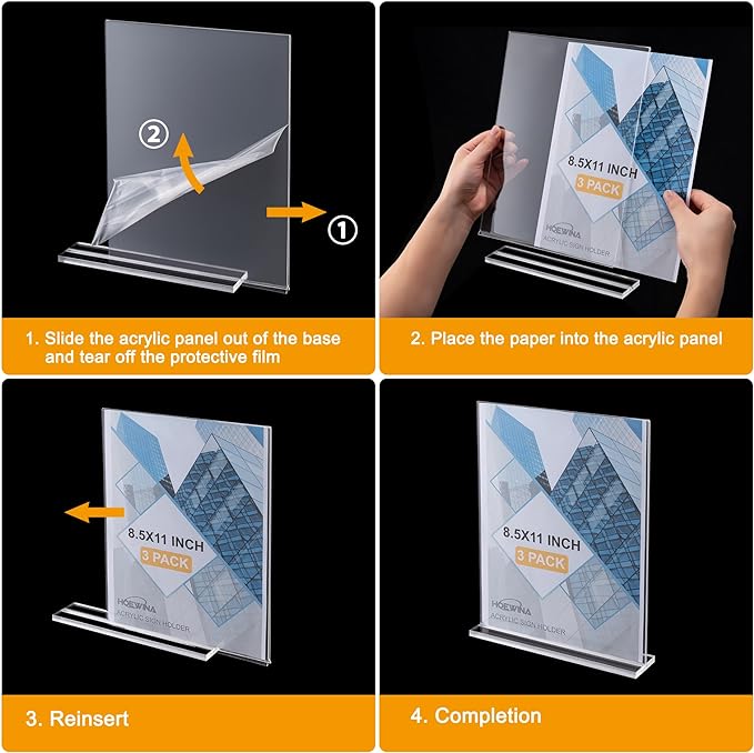 Hoewina Acrylic Sign Stands 4 x 6 Inch 6 Pack - Image 6