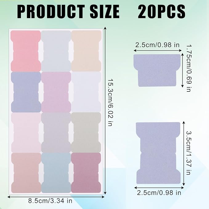 20 Sheets/240 Pieces Sticky Index Tabs, Double Sided Book Page Markers Tabs - Image 2