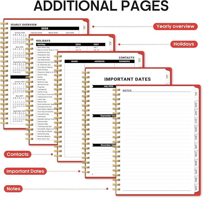 Planner 2026-2027, 8.5" x 11" Weekly and Monthly Academic Year Planner Calendar - Image 5