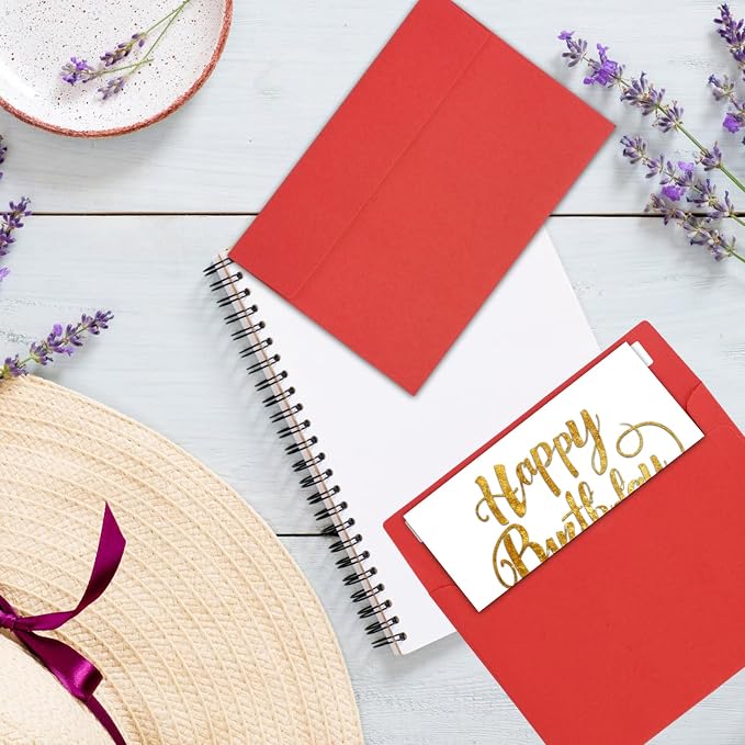 50Packs A4 Red Envelopes4x 6 Inch Card Envelopes, Self Seal - Image 5