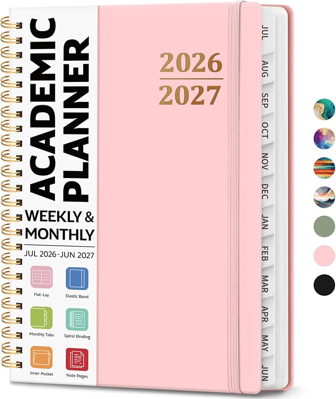 8.5" x 11" Academic Planner 2026-2027, Weekly & Monthly Calendar Planner Book by JEJEGO