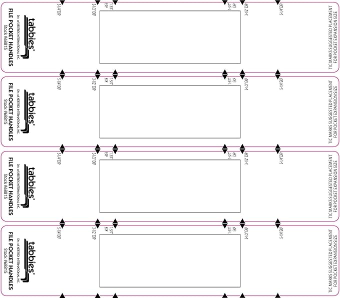 Tabbies File Pocket Handles, 9.63 X 2, 12 Sheets/Pack by Tabbies