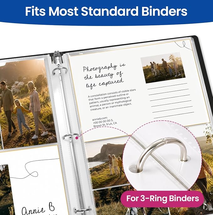 Taja Sheet Protectors for 3 Ring Binder, Plastic Sleeves for Paper Letter Size - Image 6
