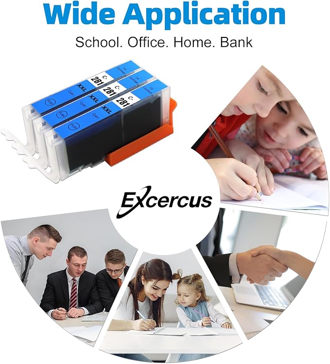 CLI-281 Cyan Ink Cartridge Replacement for Canon CLI-281XXL 281XXL 281 Cyan Use for Canon PIXMA TS6320 TR7520 TS8120 TS8320 TR8520 TS9120 (3X CLI-281XXL C)-DeskLoop Office