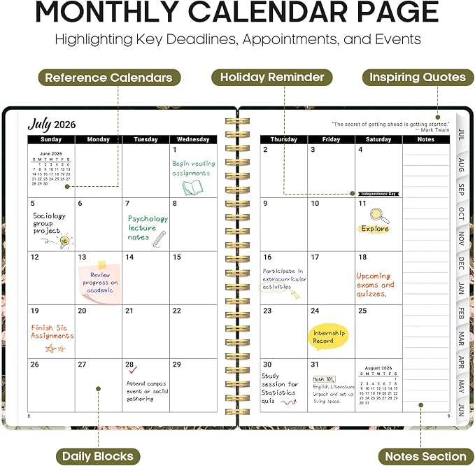 Planner 2026-2027, Academic Year Monthly and Weekly Calendar Planner, Jul 2026 - Image 2