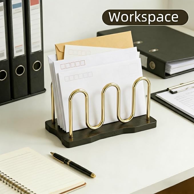 Mail Holder Organizer Countertop, Metal Mail Sorter - Image 8